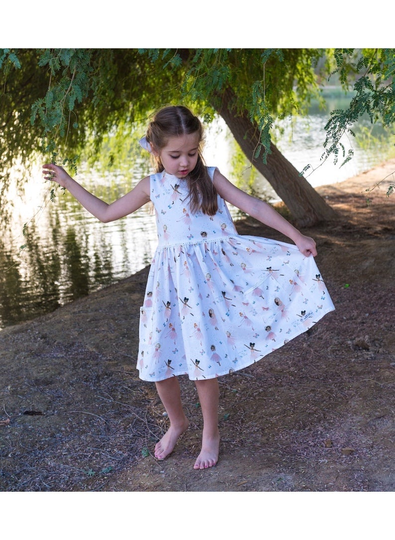 Petite Lamb Handmade cotton boutique Ballerina Dress - Image 1